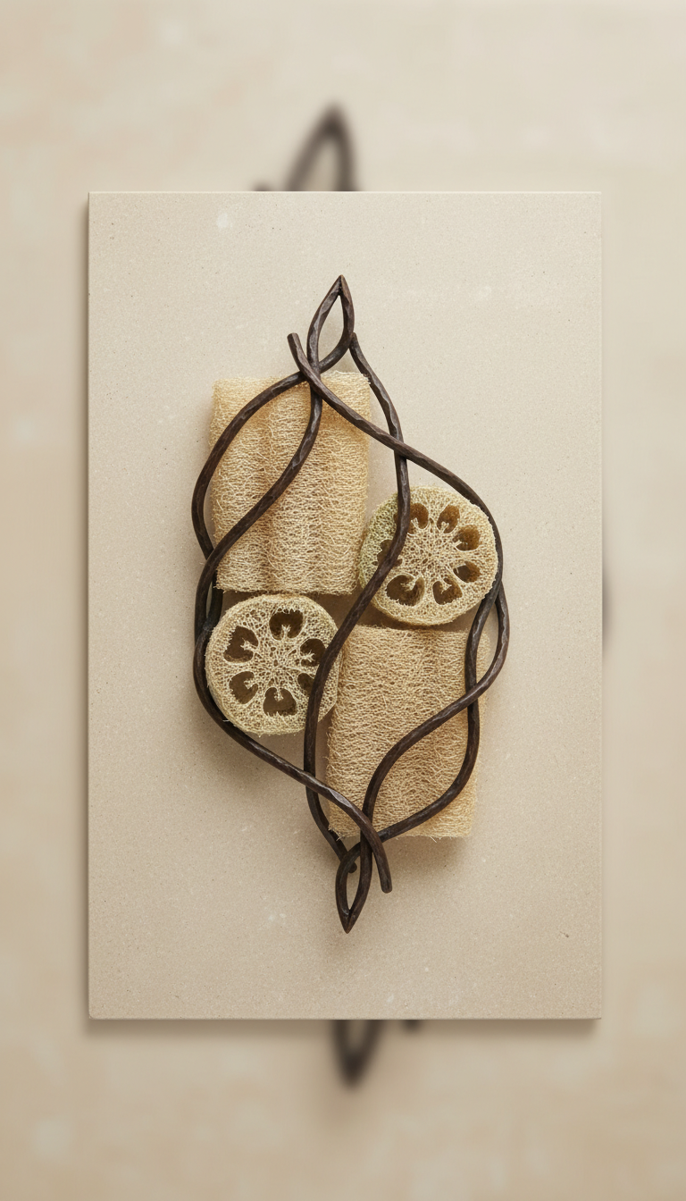 Artisanal Iron And Loofah Wall Hanging