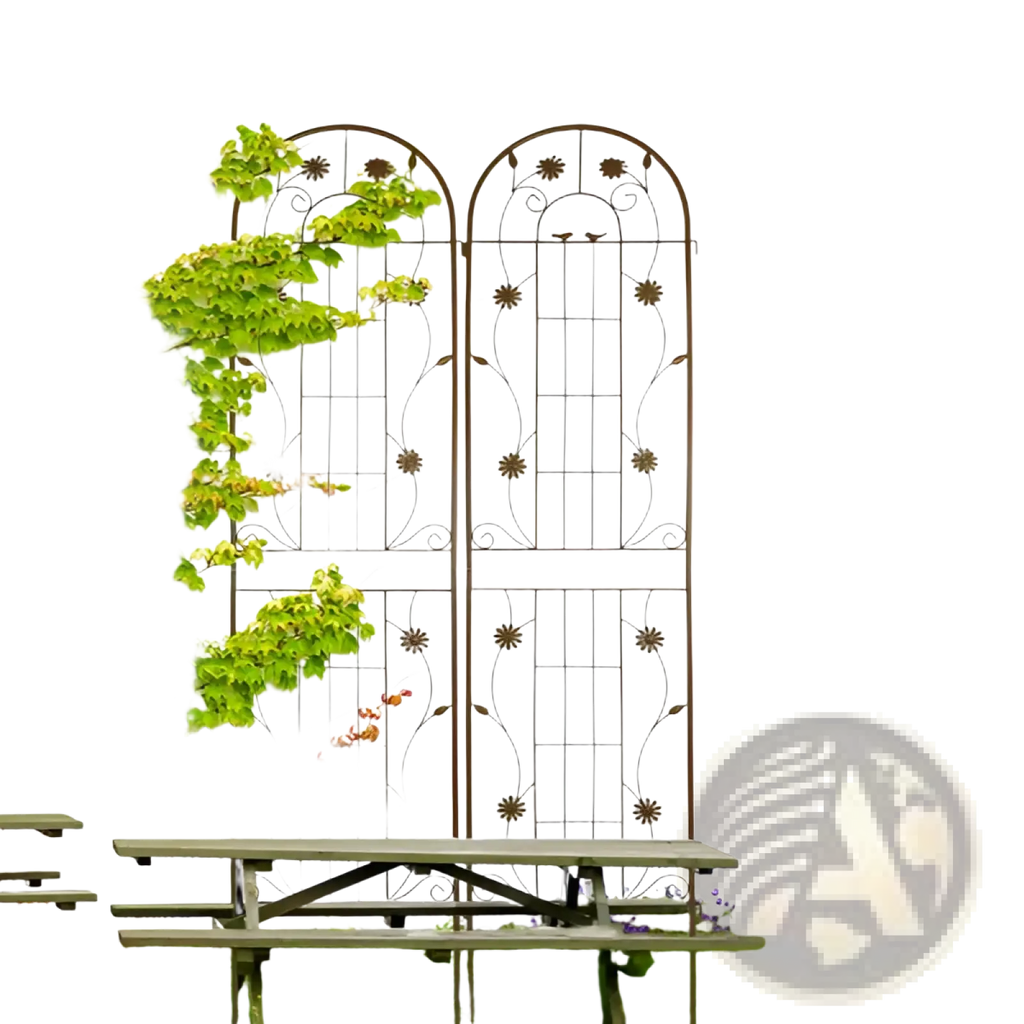 Metal Garden Trellis 2 Pack Arched Rose Flower Support