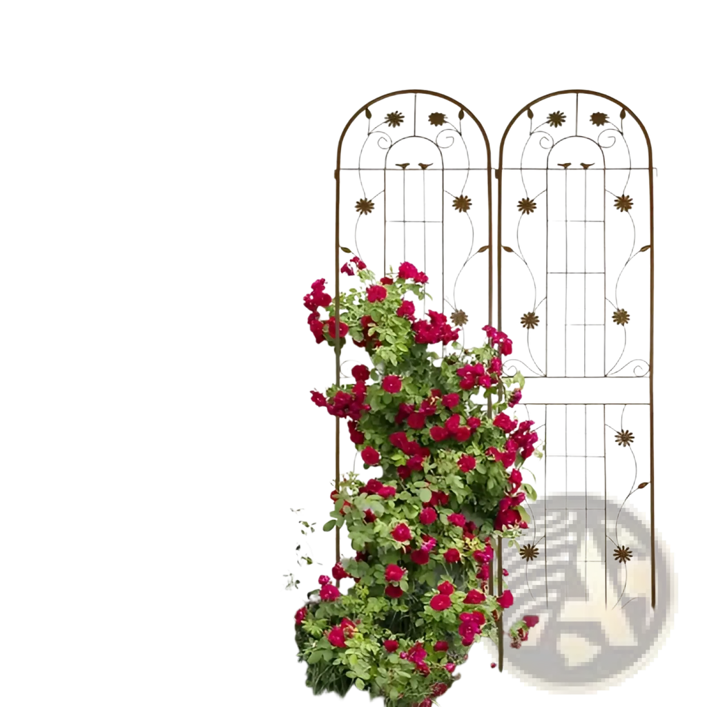 Metal Garden Trellis 2 Pack Arched Rose Flower Support