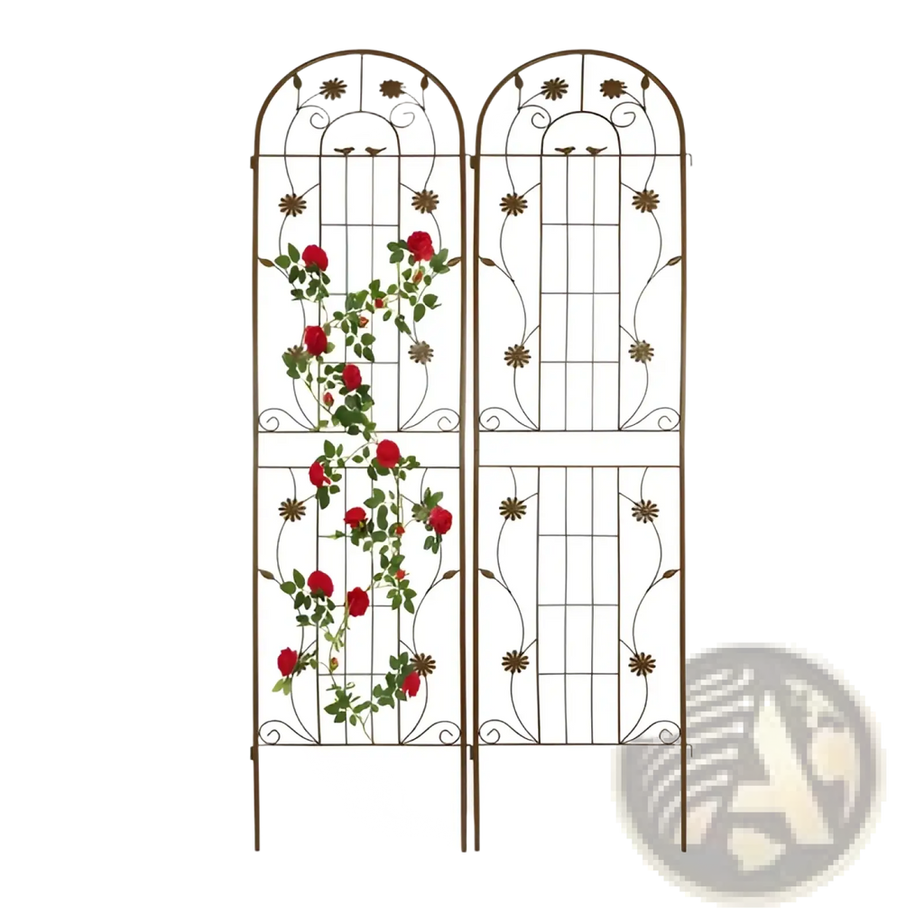 Metal Garden Trellis 2 Pack Arched Rose Flower Support